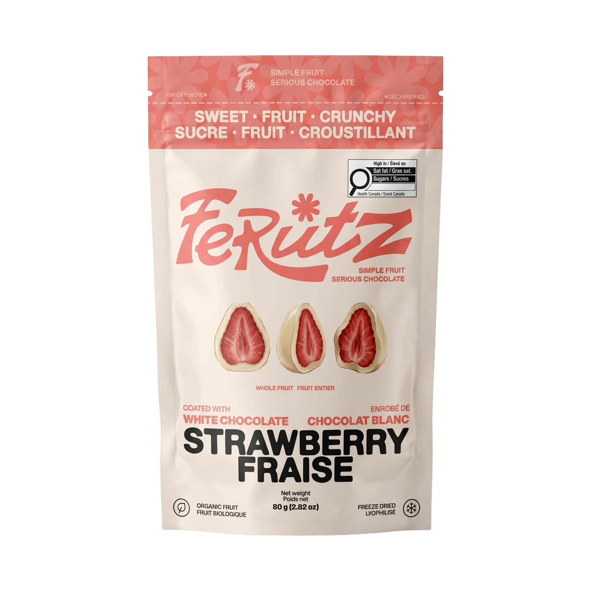 White Chocolate Coated Freez-Dried Strawberry