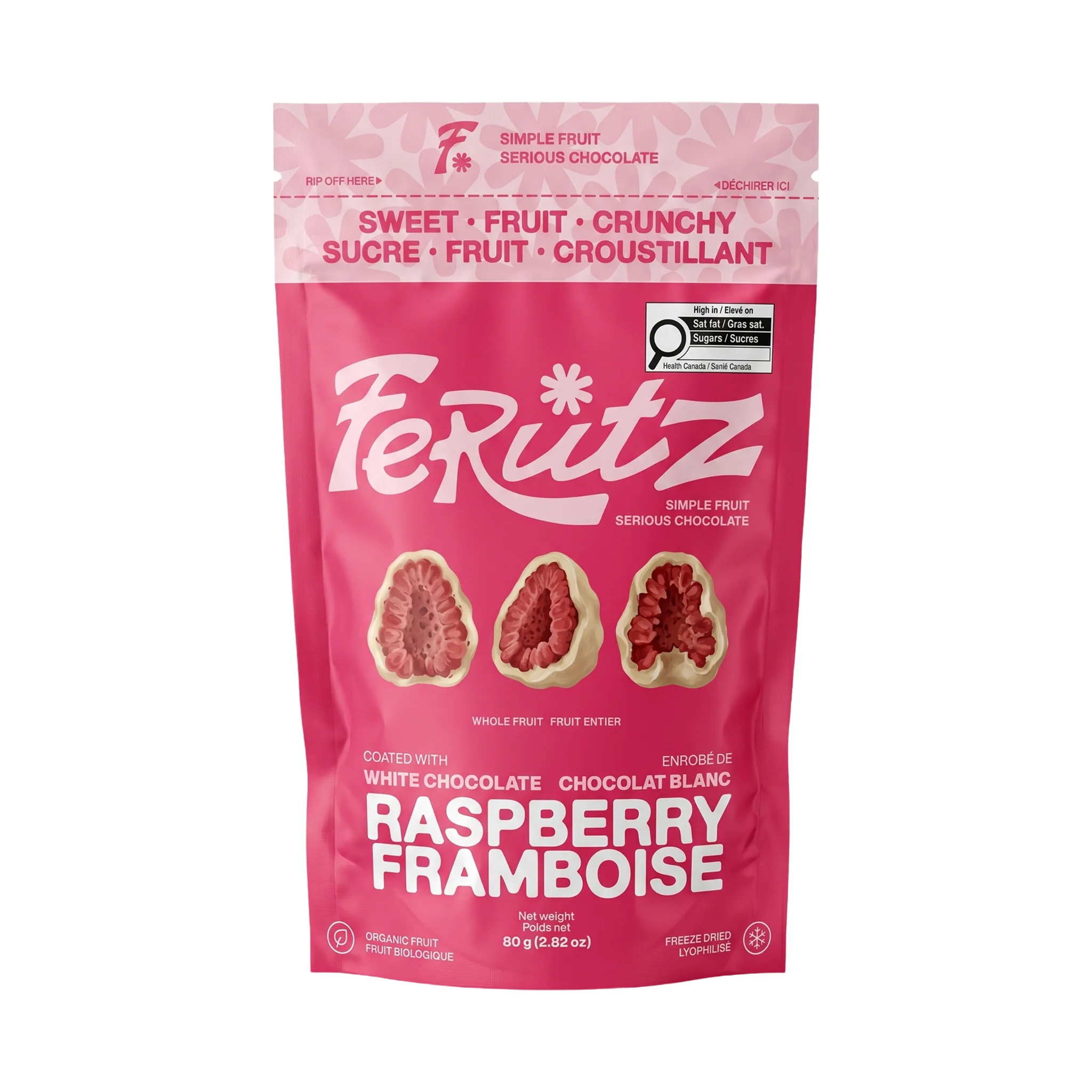 White Chocolate Coated Freeze-Dried Raspberry