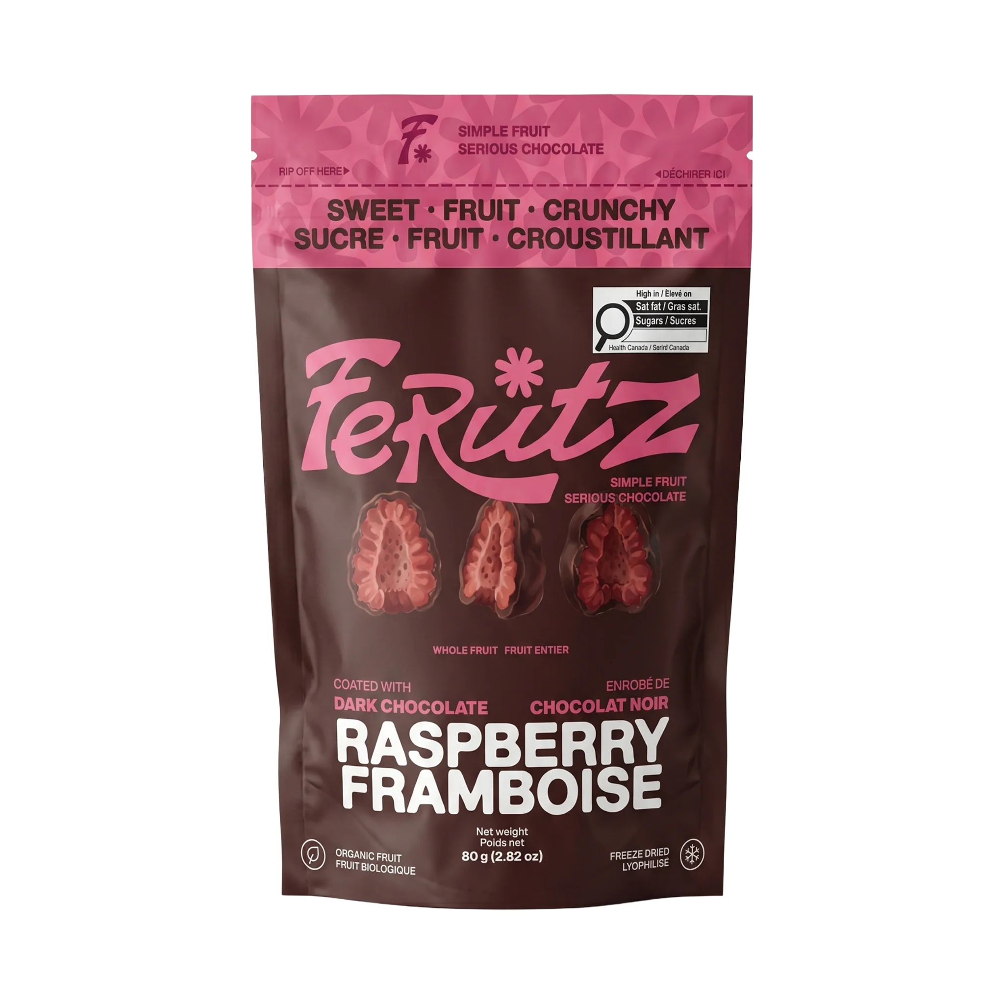 Dark Chocolate Coated Freeze-Dried Raspberry